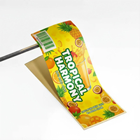 Autocollant transparent étanche pour boisson aux fruits autocollant de marque privée en vinyle pour emballage de bouteille en plastique de jus
