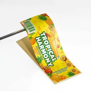 Autocollant transparent étanche pour boisson aux fruits autocollant de marque privée en vinyle pour emballage de bouteille en <span class=keywords><strong>plastique</strong></span> de jus - Product Image 5