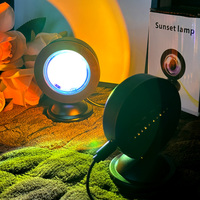 Lampe Projecteur de Coucher de Soleil Arc-en-Ciel LED RGB de Nuit USB Haute Qualité, Style Moderne, Corps PC Noir, Télécommande, Lumières Maison Intelligente
