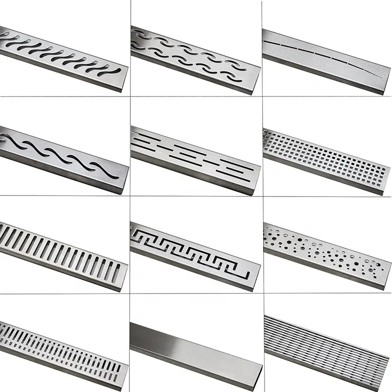 SUS 304 Stainless Steel Anti Odor Shower Linear Drain Grate Floor Drain Channel for Bathroom
