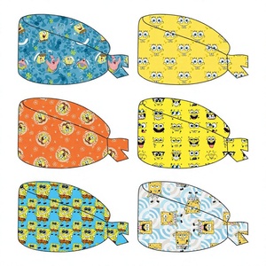 Printed Nurse <b>Cap</b> Polyester Nursing <b>Scrub</b> <b>Cap</b> Tie Back Nurse Headwear Medical Head Cover for Healthcare Professionals Vaslcare - Product Image 1