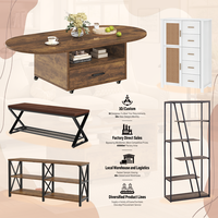 Ensemble de meubles de salon moderne de luxe, bibliothèque personnalisée, banc de rangement, table basse, meubles en bois pour la maison