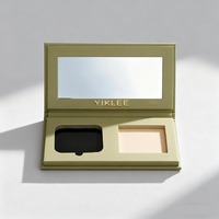 Organisateur de cosmétiques en papier, 2 fentes rectangulaires avec miroir pour pinceaux de maquillage, houppettes et boîte de recharge magnétique, boîtes en papier écologiques
