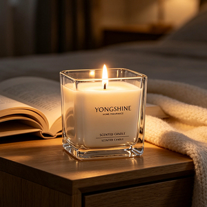 Recipiente de Vidro Transparente Premium para Velas, Superfície Lisa, Logotipo Personalizado, Frasco de Vela OEM, Recipiente Reutilizável e Ecológico - Product Image 4
