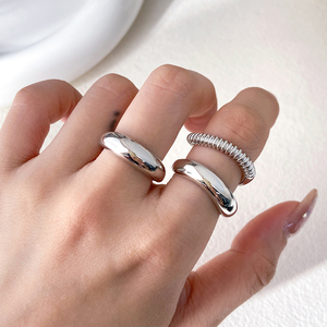 Modern Geometric 18K Gold Plated Plain Band <b>Chunky</b> Wave <b>Rings</b> Unisex Daily Wear Jewelry - Product Image 1