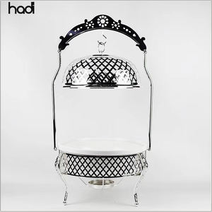 Tampa suspensa redonda dourada, de alta qualidade, buquê, domo, alimentos, aquecedor de cerâmica - Product Image 6