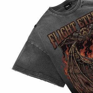T-shirts pour hommes vintage en coton délavé, respirants, avec imprimé graphique punk, coupe oversize, haute qualité, pour l'été, vente en gros - Product Image 4