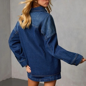 OEM Autumn Women's <b>Quilted</b> Denim Coats 2025 New Fashion Eco-Friendly Breathable Retro Lapel <b>Single</b> Button Long-sleeved - Product Image 2