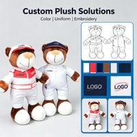 Boneka Beruang Teddy Balap Plushie Custom, Boneka Isi Lembut dengan Seragam Pembalap, Maskot Olahraga untuk Hadiah dan Dekorasi Rumah