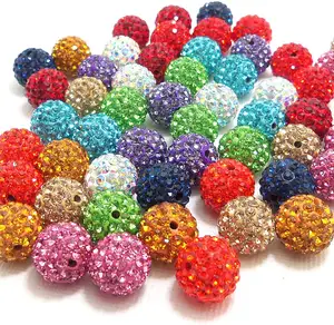 Wholesale 8/10/12mm drill beads bracelet accessories straight hole soft clay drill beads shambala beads