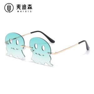 Maidis Ghost Shape Sunglasses 3588 Frameless Metal UV400 Women Halloween Party Style - Product Image 5