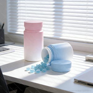 Custom High Quality Food Grade PET Plastic <b>Bottle</b> Nutrition Vitamins Jar with Screw Cap Medicine <b>Pill</b> Capsule <b>Bottle</b> - Product Image 1