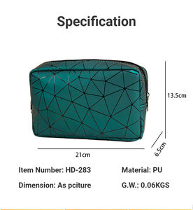 <span class=keywords><strong>Bolsa</strong></span> <span class=keywords><strong>de</strong></span> Cosméticos Ligera <span class=keywords><strong>de</strong></span> Gran Capacidad, Personalizada, con Cierre <span class=keywords><strong>de</strong></span> PU, Iridiscente, Transparente e Impermeable - Product Image 6
