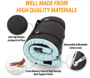 <span class=keywords><strong>Matelas</strong></span> de <span class=keywords><strong>camping</strong></span> pliable en <span class=keywords><strong>mousse</strong></span> à mémoire de forme, portable, pour voiture, extérieur, voyage, avec sac de transport - Product Image 4