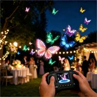 Kedatangan Baru Drone Kupu-kupu Robotik dengan Remote Control dan Lampu LED yang Dapat Diisi Ulang untuk Dekorasi Pertunjukan Pintu Masuk Besar Pernikahan.