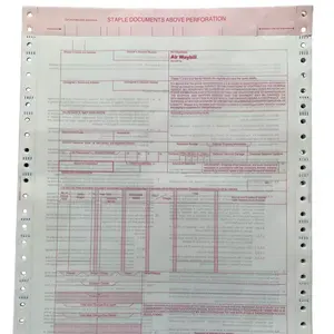 air waybills multiple Carbonless, 8.5 x 11, Perforated continuous forms