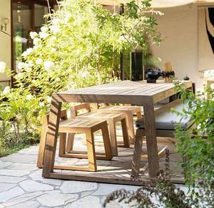 ชุดโต๊ะรับประทานอาหารไม้สักสำหรับพื้นที่กลางแจ้ง - Product Image 3
