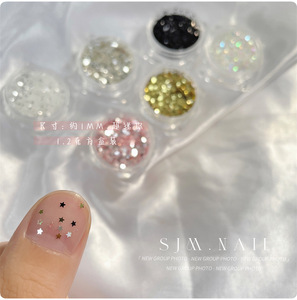 TSZS Super Mini 1 MM Star Heart Laser Nail Art Glitter Shiny Korea Multiple Colors Silver Gold White Star <strong>Sequins</strong> Nail Wholesale - Product Image 6