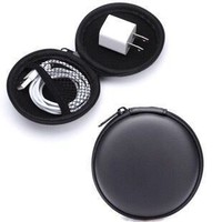 Vente en gros de sac de rangement pour casque rond EVA avec fermeture à glissière zéro portefeuille étui pour casque portable pour câble de données