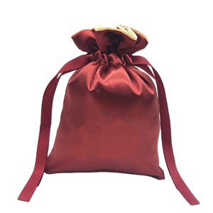Simple <b>White</b> Satin <b>Evening</b> Gift Drawstring Pouch Silk Hair Garment Packaging <b>Bag</b> Custom logo - Product Image 1