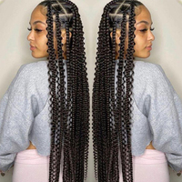 Perruque tressée Luckroce en cheveux humains vierges brésiliens, ondulés profonds, avec dentelle transparente pour cheveux de bébé