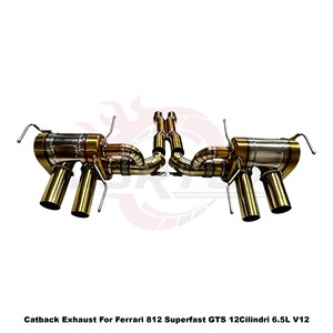 ระบบท่อไอเสียแบบ Catback วาล์วไทเทเนียม Vortex Gold สำหรับ Ferrari 812 Superfast GTS 12 สูบ 6.5 ลิตร V12 ชุดแต่งแบบติดตั้งได้โดยตรง - Product Image 3