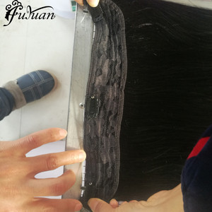 Doble dibujado suave No enredo humano recto Halo de la extensión del pelo - Product Image 2