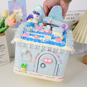 Kit de Bricolage DIY <span class=keywords><strong>Tirelire</strong></span> Artisanale en Colle Crème pour Enfants, Thème 'Petit Amoureux de l'Argent', pour la Coordination Main-Oeil des Filles, Pot d'Économies Cottage - Product Image 3