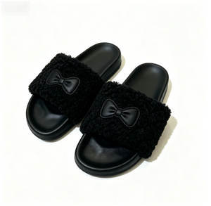 Sweet Woman Sky Blue Soft Fleece Faux Fur Slippers Padded Strap Air <b>Cushion</b> Farmhouse ODM Service Bulk Discount Modern Woman Bal - Product Image 3