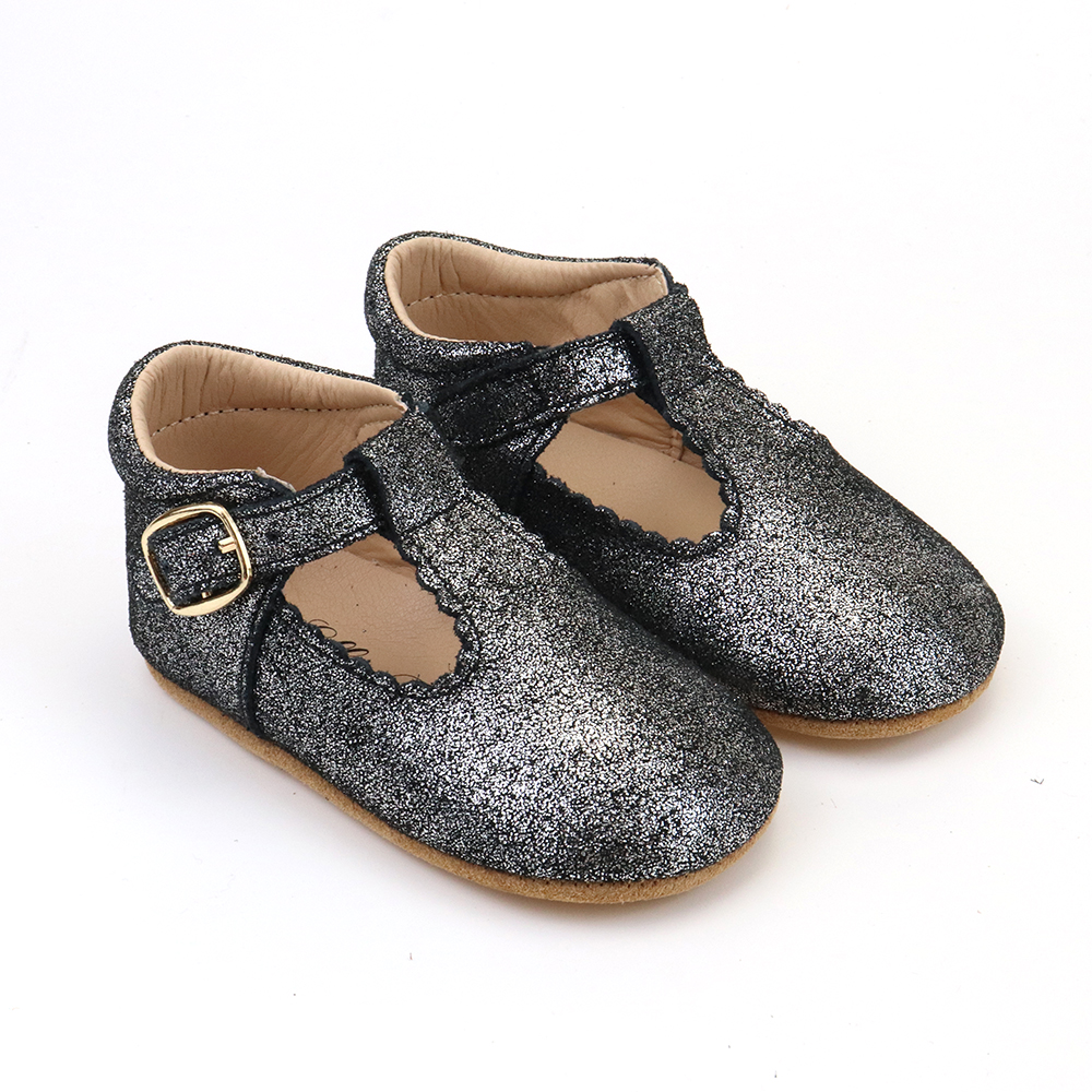 Smile Baby Ready To Ship Christmas T-bar Baby Shoes Factory Direct Festival Leather Toddler Shoes