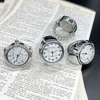 Cadran délicat plaque motif anneau montre petit doigt montre anneau cadran Quartz élastique bracelet anneau montres