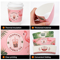 Funda para Vaso de Café Blanca Recubierta, Estructura Rígida y Resistente, Impresión Vívida para Restaurantes, Cafeterías, Comida para Llevar, Venta al Por Mayor
