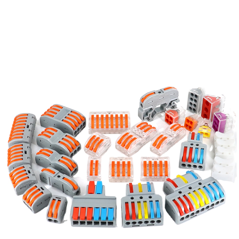 Быстроразъемные кабельные разъемы, соединительный пружинный проводной соединитель, нажимная Клеммная колодка