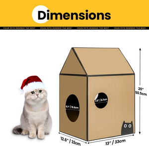 Casa para Gatos de Cartón con Rascador y Catnip, Casa de Juego para Gatos con Rascador para Interiores, Muebles para Esconderse, Se Puede Personalizar - Product Image 4