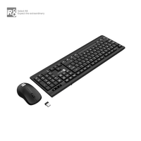Set Kombo Keyboard dan Mouse 2.4ghz kustom OEM/ODM Wireless104-key USB ukuran penuh