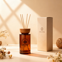 Bouteille de diffuseur de Offre Spéciale 100ML bouteilles de diffuseur rondes bouteille de diffuseur de roseau de luxe en verre ambre 150ML avec bâton de roseau