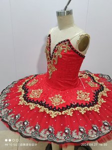 <span class=keywords><strong>Gonna</strong></span> Tutu da balletto professionale in attraente nuovo <span class=keywords><strong>Tulle</strong></span> rigido Jacquard rosso taglia personalizzata accolto in Stock - Product Image 6