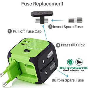 Adaptador de viaje y el enchufe para la UE, ee.uu., AUS y estándar del Reino Unido, ideal para transnacional viajeros - Product Image 4