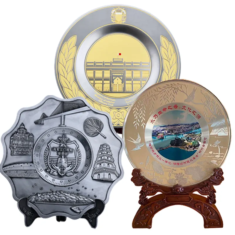 3d maßge schneiderte Premium Copper Ethed Award Souvenir Metallplatte Druckguss Zink Logo benutzer definierte Auszeichnung Gedenk-Plaque platten