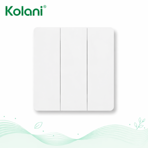 Interrupteur mural Kolani UK Standard 3G2W 90x86mm blanc mat 3 gangs 2 voies, 10AX 250V, triple bouton - Product Image 1