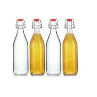 Bouteille de boisson en verre artisanale, anti-fuite, réutilisable, conteneur à boisson de 60 ml à 1000 ml pour les voyages et le camping