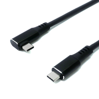 Kabel USB-C ke USB-C Sudut Kanan 90 Derajat, Tipe-C Male ke Male, untuk Pengisian Daya dan Transfer Data