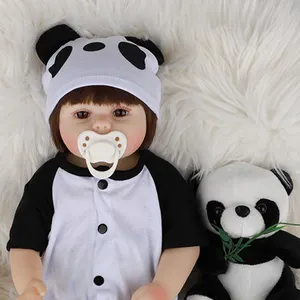 热卖48厘米栩栩如生的婴儿娃娃与熊猫风格的衣服和玩具
