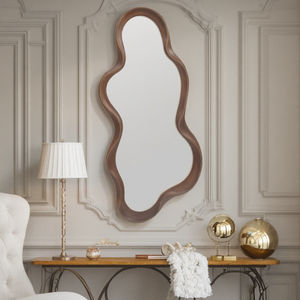 Specchi Decorativi da Parete in Stile Rustico, Specchio Decorativo Irregolare in Legno da Appendere per Ingresso, Soggiorno e Casa - Product Image 1