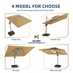 Sombrilla Cantilever de Aluminio con LED Personalizada para Cafés, Pubs, Restaurantes, Cibercafés - Product Image 5