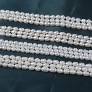 Wholesale 5-6mm Natural Freshwater Pearl Loose Beads DIY Jewelry Rice Pearl
