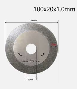 Lames de scie diamantées à haute efficacité 100 x 20 x 1 mm, <span class=keywords><strong>disque</strong></span> de coupe pour verre, <span class=keywords><strong>carrelage</strong></span> en porcelaine, outil rotatif <span class=keywords><strong>Dremel</strong></span> - Product Image 2