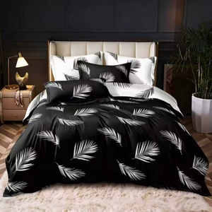 Set Copripiumino Moderno di Lusso 100% Poliestere, Misura Singola/Matrimoniale, Stampa <span class=keywords><strong>Bianco</strong></span> e <span class=keywords><strong>Nero</strong></span>, 200TC - Product Image 5
