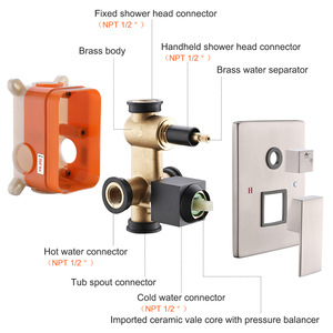 2024 treo tường đơn xử lý phòng tắm vòi hoa sen Van trộn lượng mưa không khí giấu cột tắm - Product Image 6
