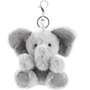 귀여운 장난감 봉제 코끼리 박제 동물 소프트 키 체인 키즈 가방 지갑 핸드백 전통 태국 코끼리 모티프, 봉제 열쇠 고리 - Product Image 1